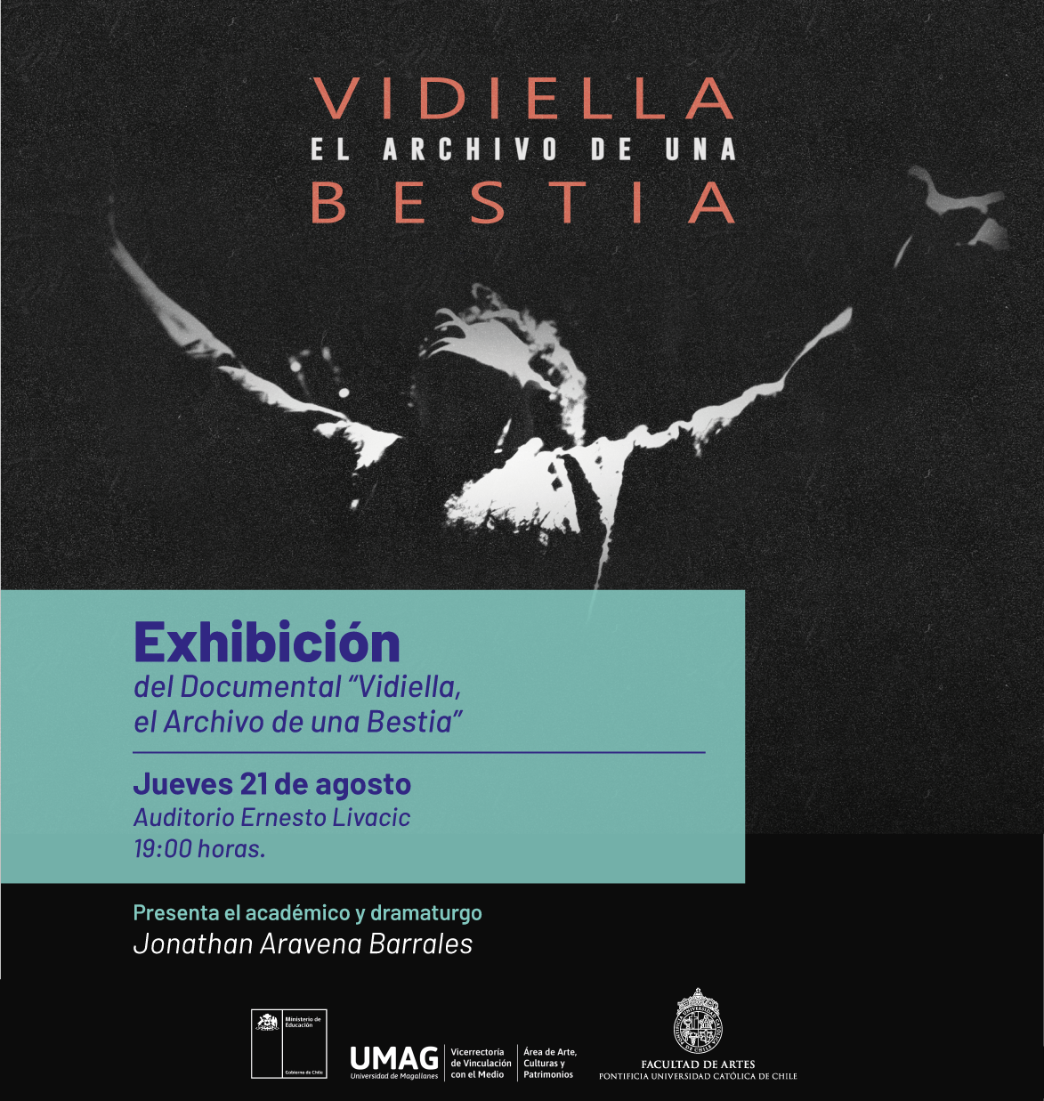 Académico e investigador teatral de la Pontificia Universidad Católica dictará charlas y mostrará documental sobre Tomás Vidiella en la UMAG