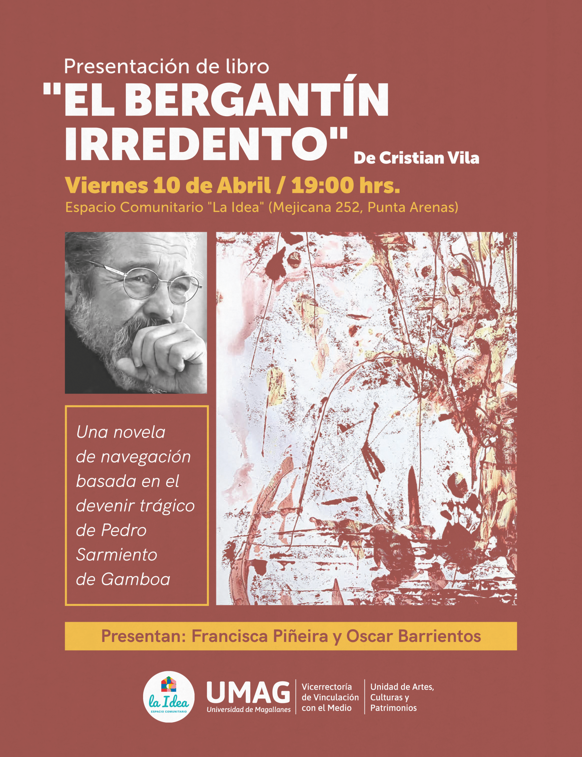 Escritor y académico de la Universidad de la Serena Cristian Vila presentará novela sobre Pedro Sarmiento de Gamboa